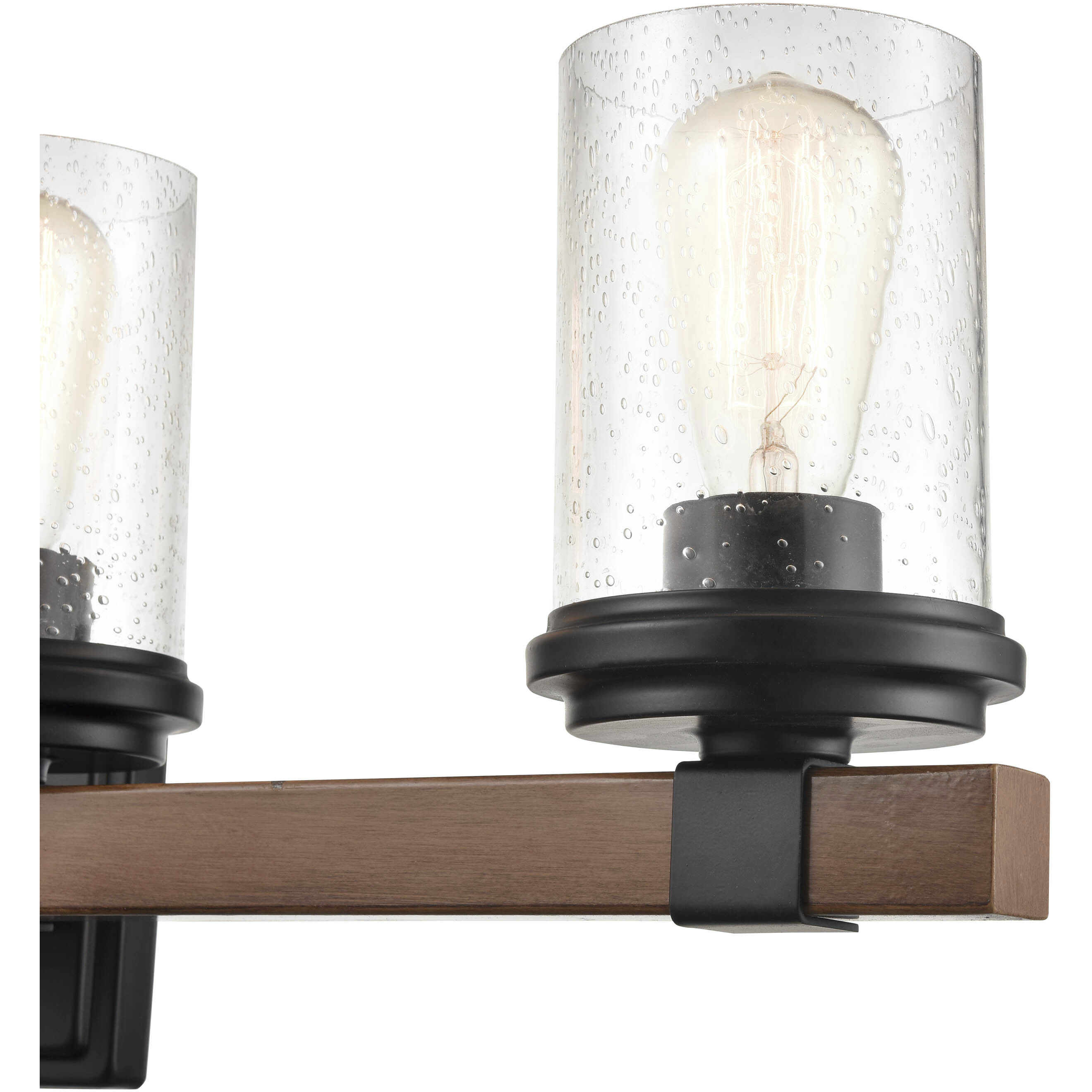 Taos 4 Light 32 inch Matte Black/Wood Grain Bathroom Vanity Light Wall Light